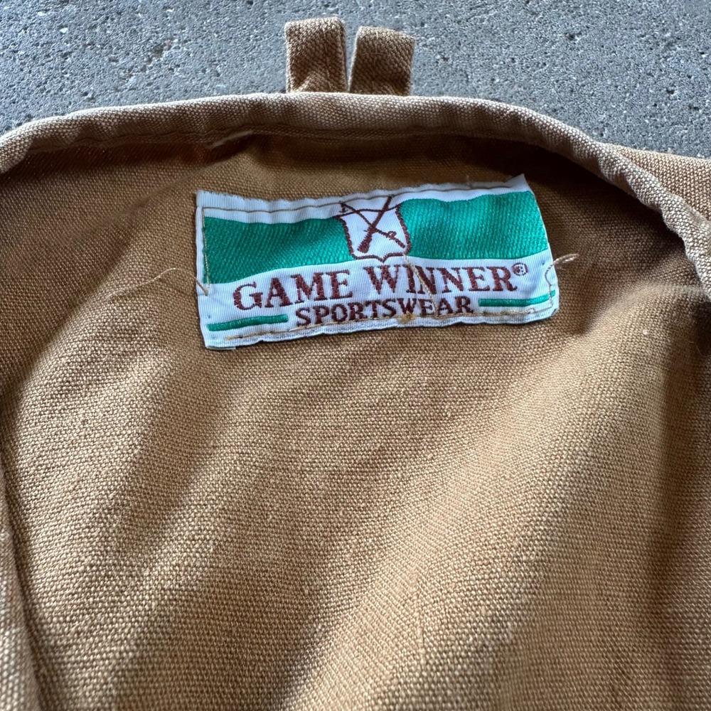 VTG Game Winner Hunting Vest Mens XL Tan Brown Duck Canvas Utility Game Bag - Picture 2 of 11